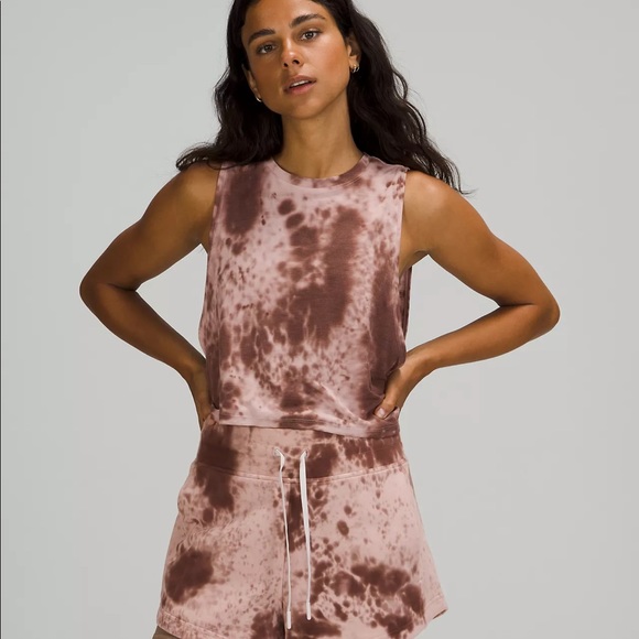 lululemon athletica Tops - Lululemon Cut Back Crop Tank in Marble Dye-NWT!!